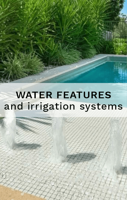 Water features and irrigation systems